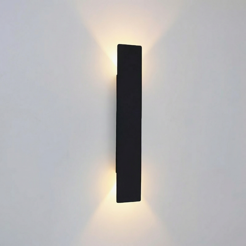 GLOAMING 18W LED Up & Down Wall Light, Black, Water-Resistant