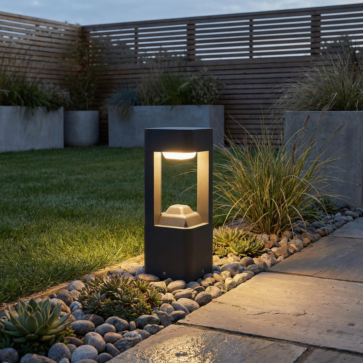 LED Garden Bollard Light, 10W, Water-Resistant, Pillar Design