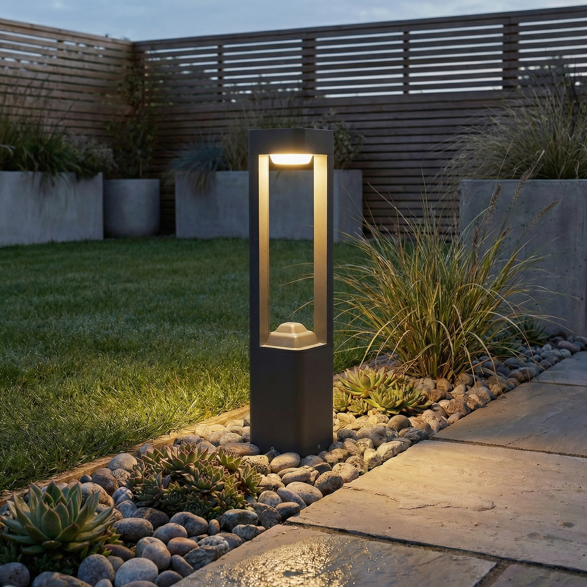 LED Garden Bollard Light, 10W, Water-Resistant, Pillar Design