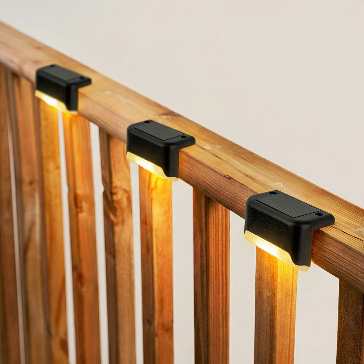 GLOAMING Solar Dusk-to-Dawn Deck & Stair Lights, Warm/White LED, 6-12hr Runtime