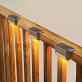 GLOAMING Solar Dusk-to-Dawn Deck & Stair Lights, Warm/White LED, 6-12hr Runtime