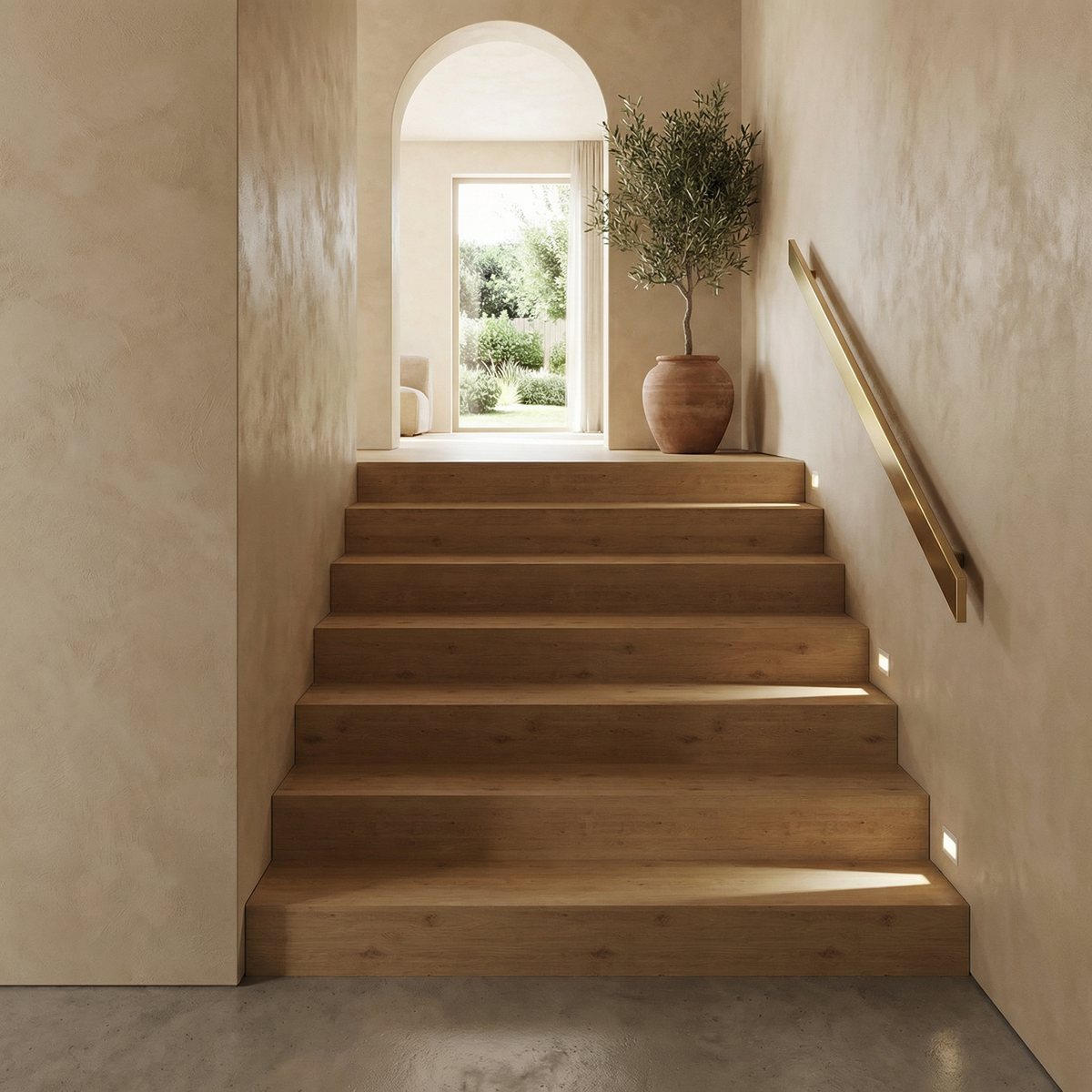 Recessed Motion Sensor Step Light with Warm White LED