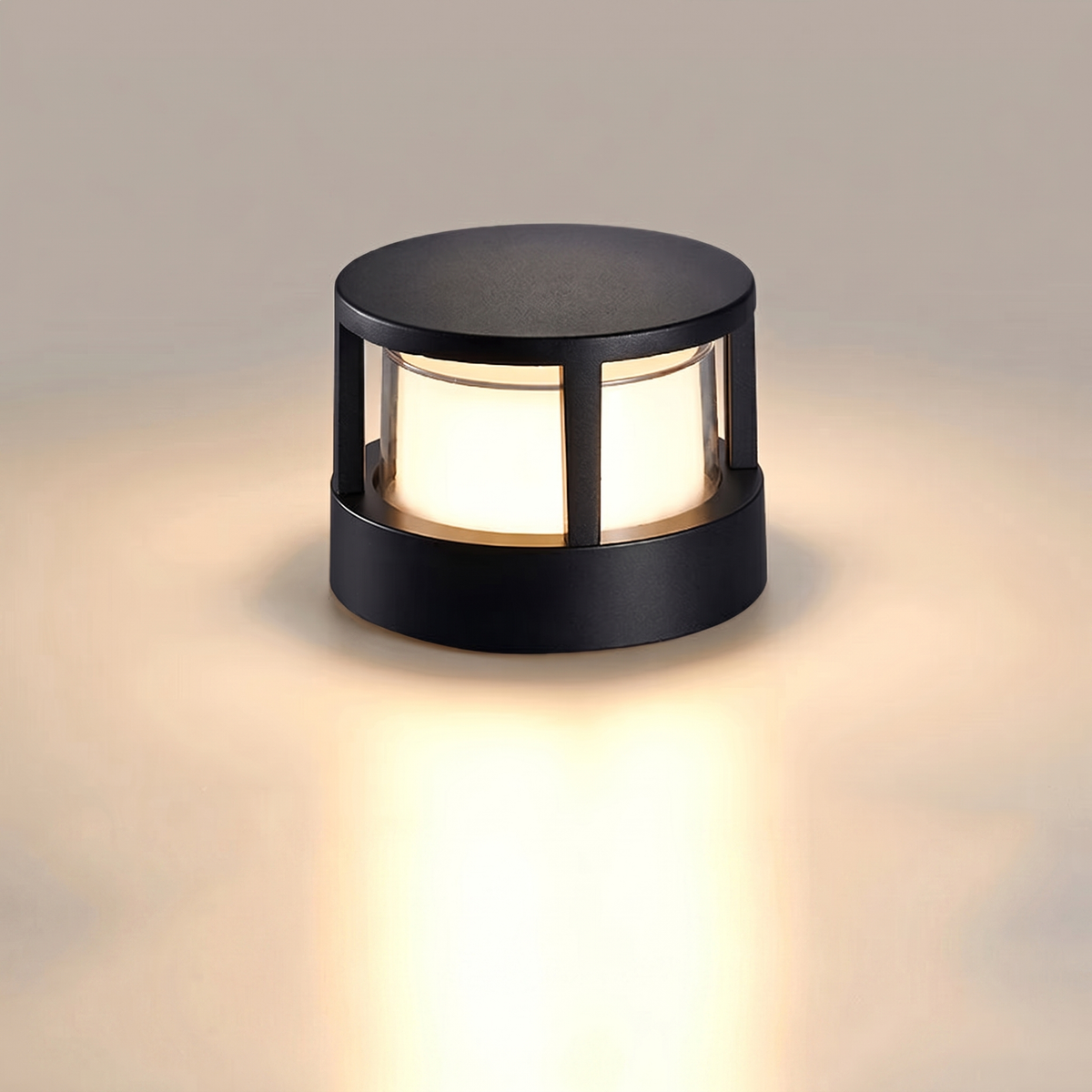 GLOAMING 12W LED Outdoor Wall Light, Black Aluminium, Cylindrical, Waterproof IP65