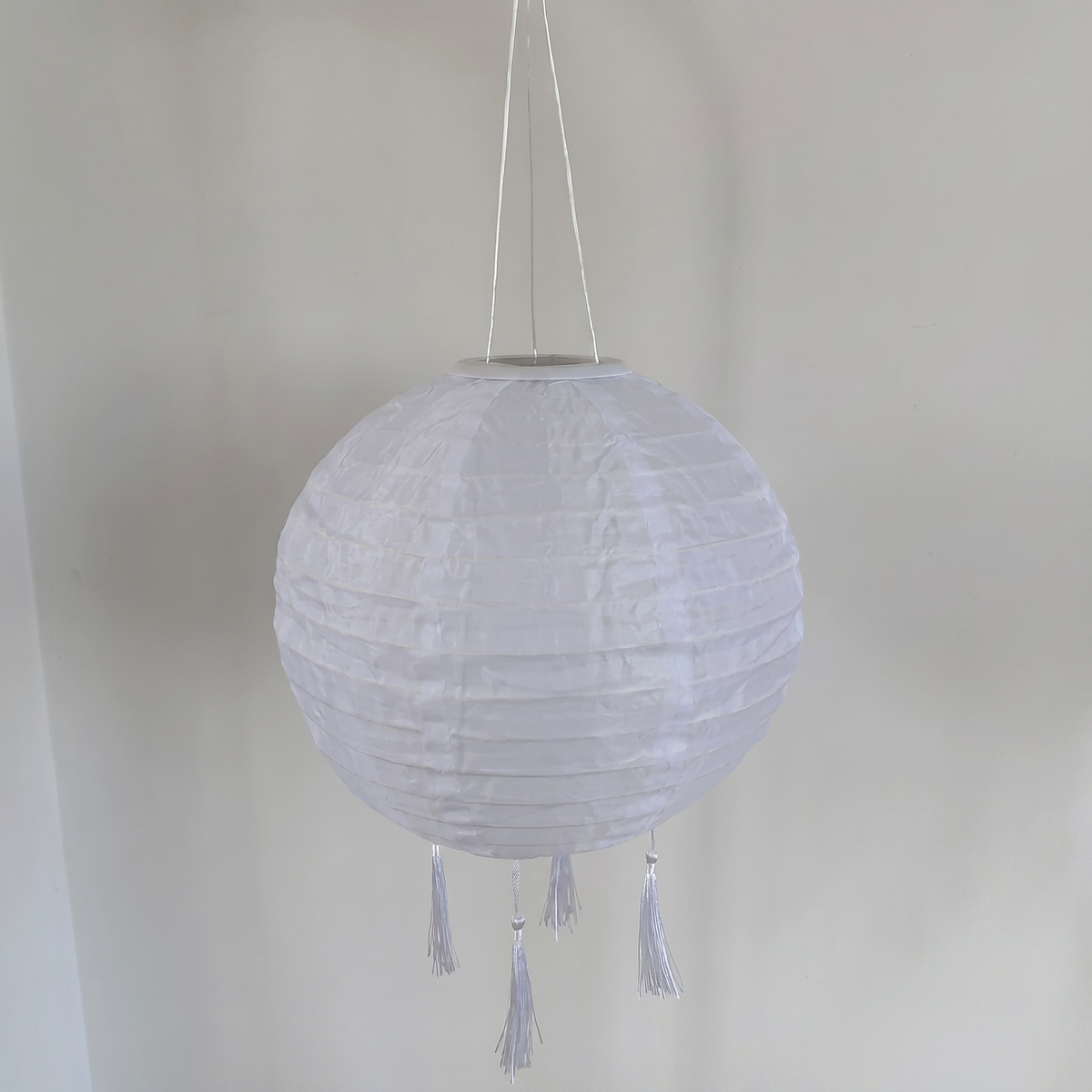 GLOAMING White Paper Hanging Lantern with Tassels, 20/25/30cm, Indoor & Covered Outdoor