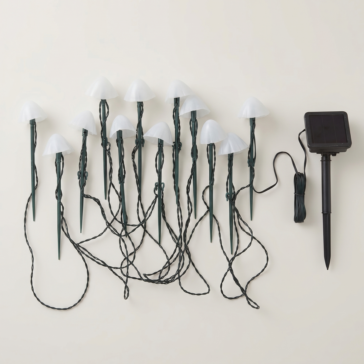 Solar Mushroom String Lights for Garden Paths and Borders
