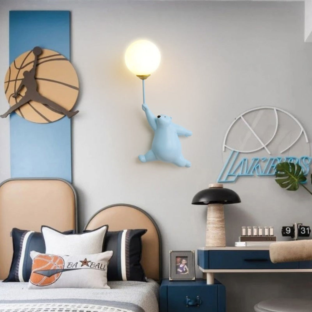 Bear-Shaped LED Wall Lamp for Children’s Bedroom – Gloaming