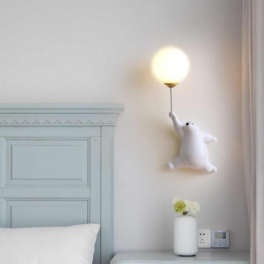 Bear-Shaped LED Wall Lamp for Children’s Bedroom – Gloaming