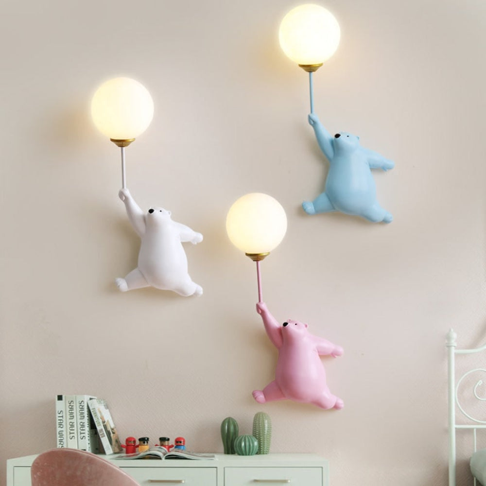 Bear-Shaped LED Wall Lamp for Children’s Bedroom – Gloaming