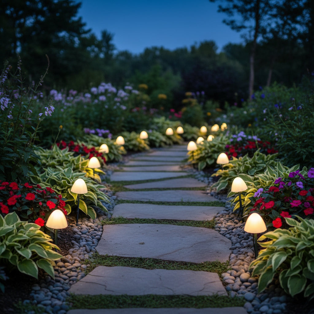 Solar Mushroom Garden Lights for Paths and Borders