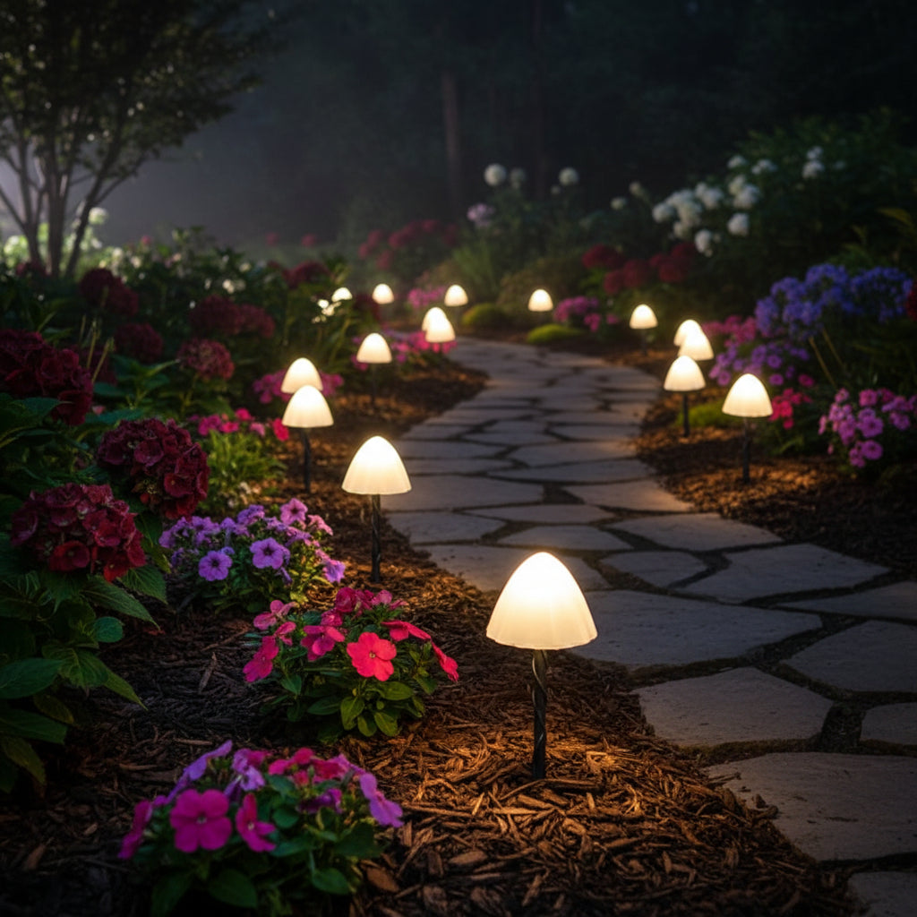 Solar Mushroom Garden Lights for Paths and Borders