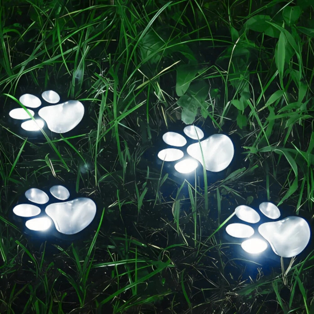 Solar Paw Print Path Lights for Garden – Dusk-to-Dawn LEDs