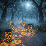 Solar Floral Garden Lantern with USB-C Charging