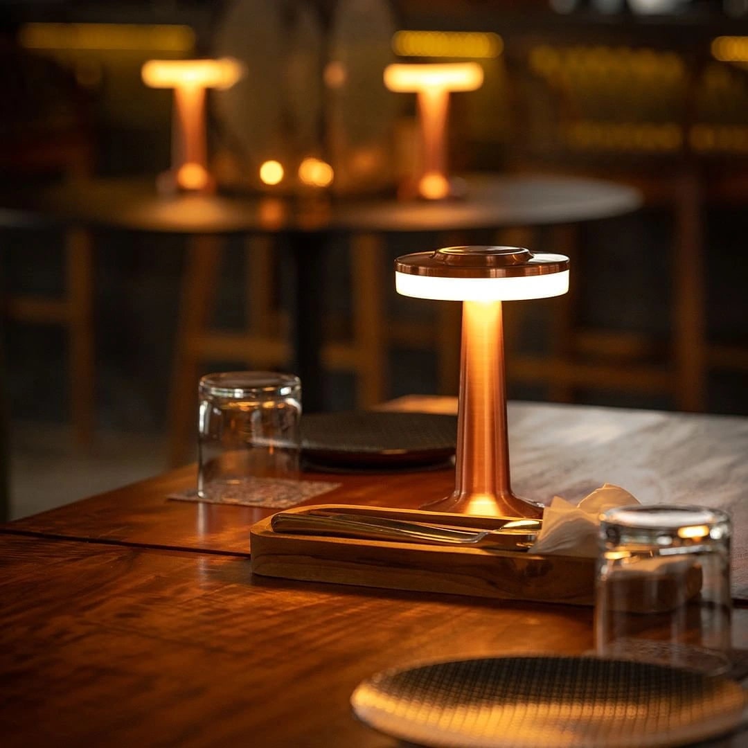 Cordless Metal Table Lamp with 3 Light Colours