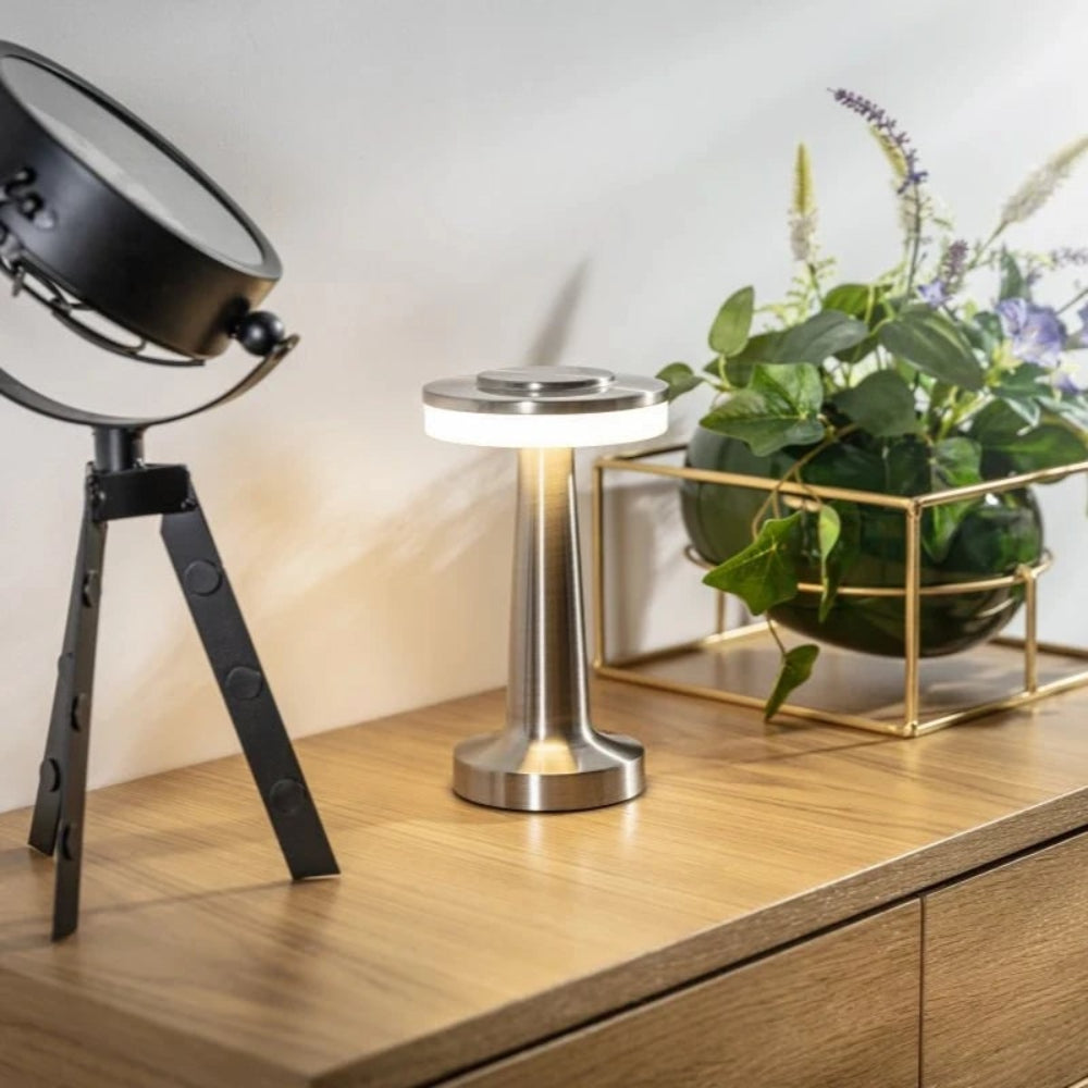 Cordless Metal Table Lamp with 3 Light Colours