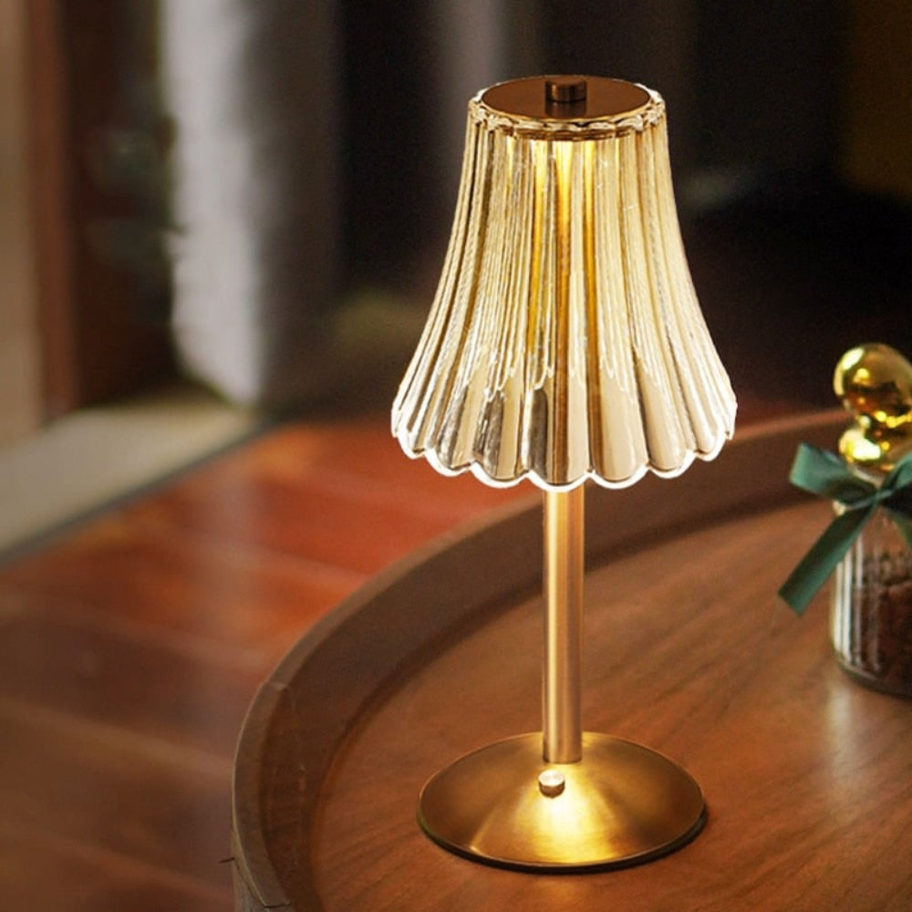 Cordless Crystal Table Lamp – Rechargeable Touch-Dimmable LED