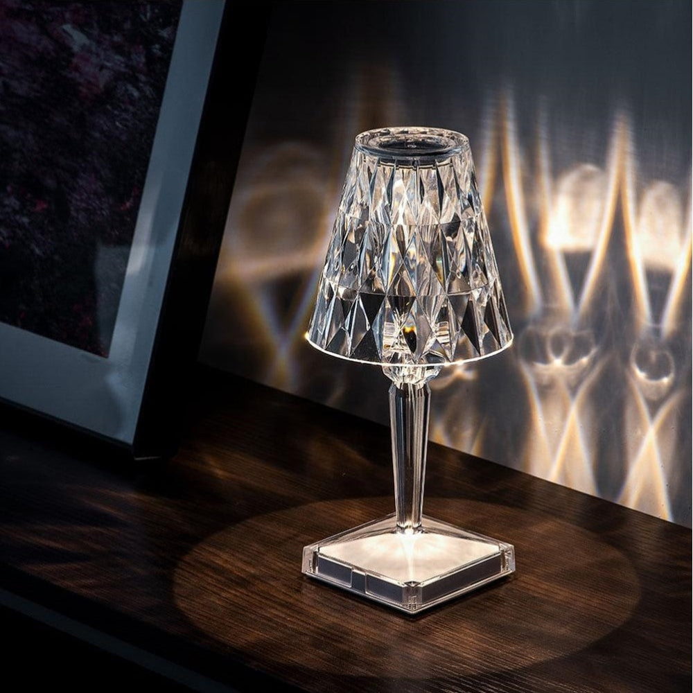 Rechargeable Crystal Table Lamp with Touch Control