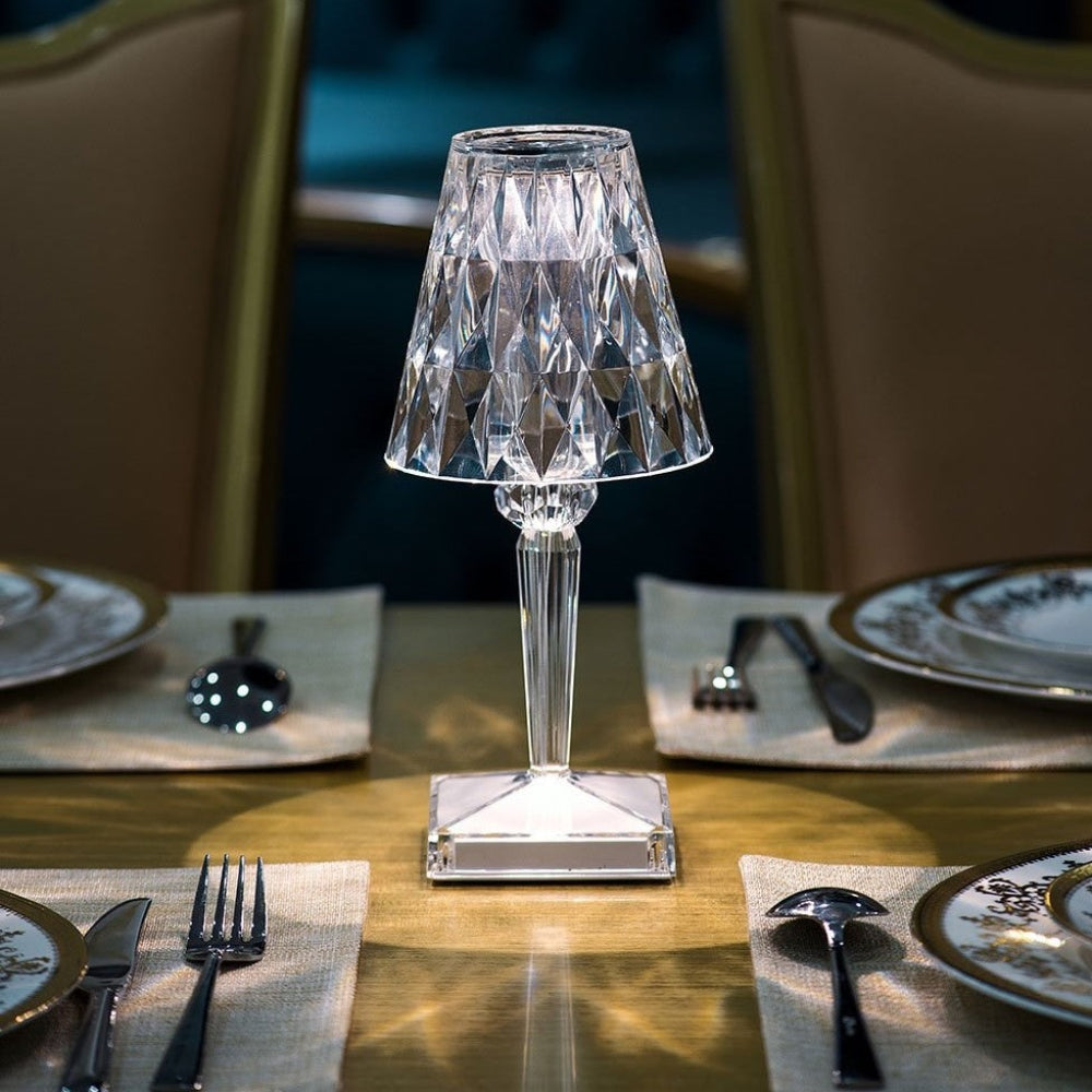 Rechargeable Crystal Table Lamp with Touch Control