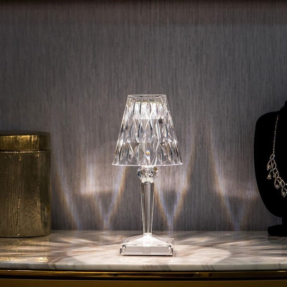 Rechargeable Crystal Table Lamp with Touch Control