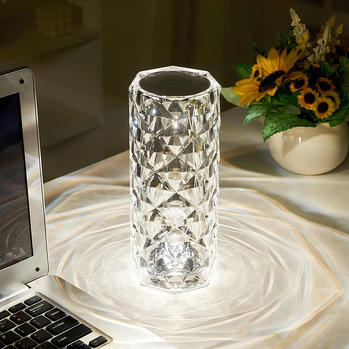 Colour-Changing Crystal Table Lamp with Remote Control
