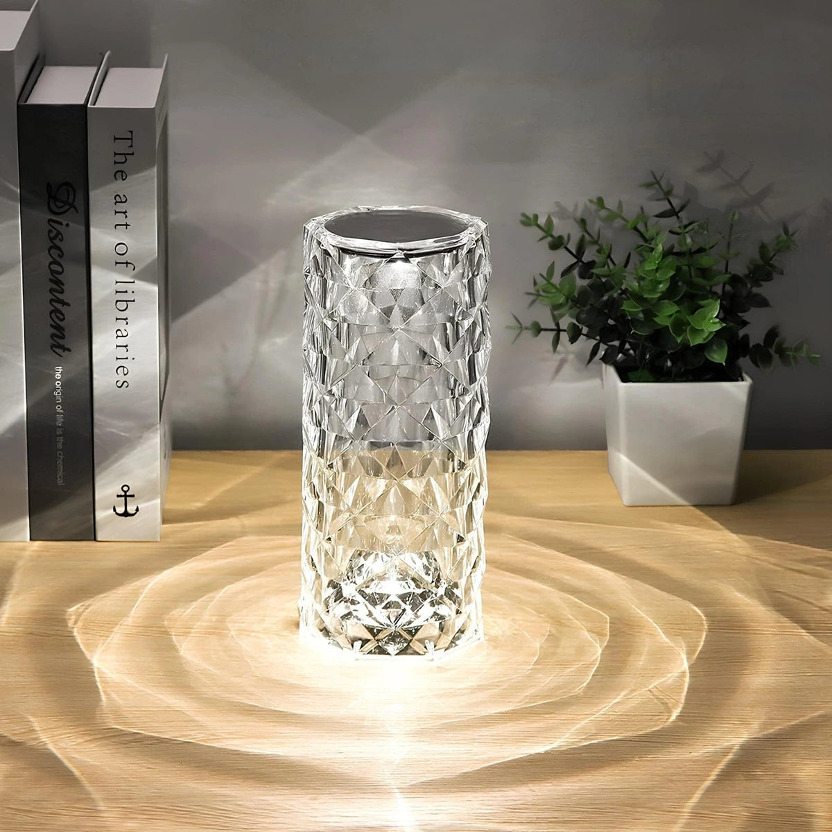 Colour-Changing Crystal Table Lamp with Remote Control