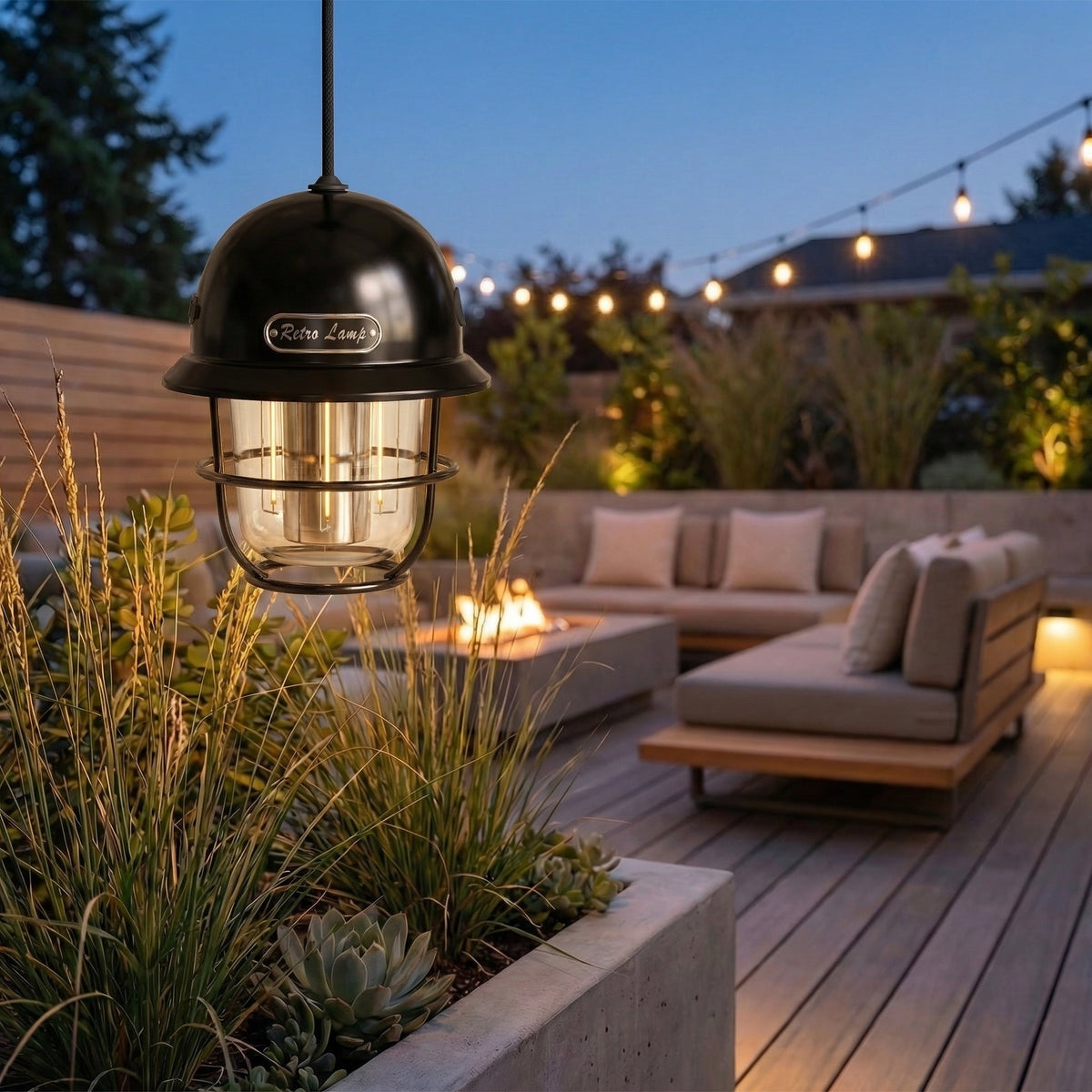 Vintage Rechargeable Camping Lantern with Dimmable LED