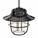GLOAMING Rechargeable Retro LED Camping Lantern, Black Metal, USB-C, 3 Modes